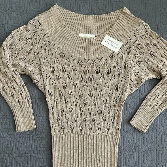 GUESS Gold Nomad Knit Sweater - Picture 1 of 4